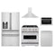 ZLINE 5-Piece Appliance Package - 30-Inch Gas Range, Hood, Refrigerator with Water Dispenser, Dishwasher, and Microwave Drawer in Stainless Steel