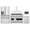 ZLINE 5-Piece Appliance Package - 48-Inch Classic Gas Range, Wall Mount Range Hood, 36-Inch French Door Refrigerator with Water Dispenser, Dishwasher, and 30-Inch Microwave Drawer in Stainless Steel