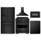 ZLINE 5-Piece Appliance Package - 30-Inch Gas Range, Hood, Refrigerator with Water Dispenser, Dishwasher, and Microwave Drawer in Black Stainless Steel