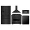 ZLINE 5-Piece Appliance Package - 36-Inch Classic Gas Range, Wall Mount Range Hood, 36-Inch French Door Refrigerator with Water Dispenser, Dishwasher, and 30-Inch Microwave Drawer in Black Stainless Steel