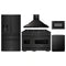 ZLINE 5-Piece Appliance Package - 48-Inch Gas Range, Hood, Refrigerator with Water Dispenser, Dishwasher, and Microwave Drawer in Black Stainless Steel