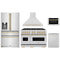 ZLINE 5-Piece Appliance Package - 48-Inch Gas Range, Hood, Refrigerator with Water Dispenser, Dishwasher, and Microwave Drawer in Stainless Steel with Gold Accents