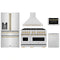 ZLINE 5-Piece Appliance Package - 48-Inch Gas Range, Hood, Refrigerator with Water Dispenser, Dishwasher, and Microwave Drawer in Stainless Steel with Gold Accents