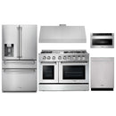 Thor Kitchen 5-Piece Pro Appliance Package - 48-Inch Dual Fuel Range, Refrigerator with Water Dispenser, Dishwasher, Under Cabinet 11-Inch Tall Hood, & Microwave Drawer in Stainless Steel