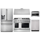Thor Kitchen 5-Piece Pro Appliance Package - 48-Inch Gas Range, Refrigerator with Water Dispenser, Dishwasher, Under Cabinet 11-Inch Tall Hood, & Microwave Drawer in Stainless Steel