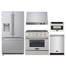 Kucht 5-Piece Appliance Package - 30-Inch Dual Fuel Range in Natural Gas, 36-Inch Refrigerator with Water Dispenser, Dishwasher, Under Cabinet Range Hood & Microwave Drawer in Stainless Steel