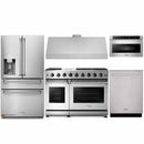 Thor Kitchen 5-Piece Appliance Package - 48-Inch Gas Range, Refrigerator with Water Dispenser, Under Cabinet 11-Inch Hood, Dishwasher, & Microwave Drawer in Stainless Steel