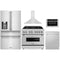ZLINE 5-Piece Appliance Package - 36-Inch Legacy Dual Fuel Range, Wall Mount Range Hood, 36-Inch French Door Refrigerator with Water Dispenser, Dishwasher, and 30-Inch Microwave Drawer in Stainless Steel