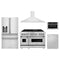 ZLINE 5-Piece Appliance Package - 48-Inch Legacy Dual Fuel Range, Wall Mount Range Hood, 36-Inch French Door Refrigerator with Water Dispenser, Dishwasher, and 24-Inch Microwave Drawer in Stainless Steel