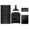 ZLINE 5-Piece Appliance Package - 30-Inch Legacy Dual Fuel Range, Wall Mount Range Hood, 36-Inch French Door Refrigerator with Water Dispenser, Dishwasher, and 30-Inch Microwave Drawer in Black Stainless Steel