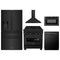 ZLINE 5-Piece Appliance Package - 30-Inch Legacy Dual Fuel Range, Wall Mount Range Hood, 36-Inch French Door Refrigerator with Water Dispenser, Dishwasher, and 30-Inch Microwave Drawer in Black Stainless Steel