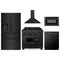 ZLINE 5-Piece Appliance Package - 36-Inch Legacy Dual Fuel Range, Wall Mount Range Hood, 36-Inch French Door Refrigerator with Water Dispenser, Dishwasher, and 30-Inch Microwave Drawer in Black Stainless Steel