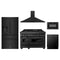 ZLINE 5-Piece Appliance Package - 48-Inch Legacy Dual Fuel Range, Wall Mount Range Hood, 36-Inch French Door Refrigerator with Water Dispenser, Dishwasher, and 24-Inch Microwave Drawer in Black Stainless Steel