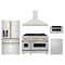 ZLINE 5-Piece Appliance Package - 48-Inch Legacy Autograph Dual Fuel Range, Wall Mount Range Hood, 36-Inch French Door Refrigerator with Water Dispenser, Dishwasher, and 30-Inch Microwave Drawer in Stainless Steel with Gold Accents