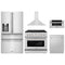 ZLINE 5-Piece Appliance Package - 36-Inch Paramount Dual Fuel Range, Wall Mount Range Hood, 36-Inch French Door Refrigerator with Water Dispenser, Dishwasher, and 30-Inch Microwave Drawer in Stainless Steel