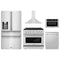 ZLINE 5-Piece Appliance Package - 36-Inch Paramount Dual Fuel Range, Wall Mount Range Hood, 36-Inch French Door Refrigerator with Water Dispenser, Dishwasher, and 30-Inch Microwave Drawer in Stainless Steel