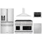 ZLINE 5-Piece Appliance Package - 48-Inch Paramount Dual Fuel Range, Wall Mount Range Hood, 36-Inch French Door Refrigerator with Water Dispenser, Dishwasher, and 30-Inch Microwave Drawer in Stainless Steel