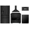 ZLINE 5-Piece Appliance Package - 36-Inch Paramount Dual Fuel Range, Wall Mount Range Hood, 36-Inch French Door Refrigerator with Water Dispenser, Dishwasher, and 30-Inch Microwave Drawer in Black Stainless Steel