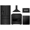 ZLINE 5-Piece Appliance Package - 36-Inch Paramount Dual Fuel Range, Wall Mount Range Hood, 36-Inch French Door Refrigerator with Water Dispenser, Dishwasher, and 30-Inch Microwave Drawer in Black Stainless Steel