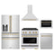 ZLINE 5-Piece Appliance Package - 30-Inch Paramount Autograph Dual Fuel Range, Wall Mount Range Hood, 36-Inch French Door Refrigerator with Water Dispenser, Dishwasher, and 24-Inch Microwave Drawer in Stainless Steel with Champagne Bronze Accents