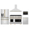 ZLINE 5-Piece Appliance Package - 48-Inch Paramount Autograph Dual Fuel Range, Wall Mount Range Hood, 36-Inch French Door Refrigerator with Water Dispenser, Dishwasher, and 24-Inch Microwave Drawer in Stainless Steel with Gold Accents