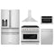 ZLINE 5-Piece Appliance Package - 36-Inch Paramount Gas Range, Wall Mount Range Hood, 36-Inch French Door Refrigerator with Water Dispenser, Dishwasher, and 30-Inch Microwave Drawer in Stainless Steel