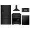 ZLINE 5-Piece Appliance Package - 30-Inch Paramount Gas Range, Wall Mount Range Hood, 36-Inch French Door Refrigerator with Water Dispenser, Dishwasher, and 30-Inch Microwave Drawer in Black Stainless Steel