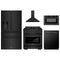 ZLINE 5-Piece Appliance Package - 30-Inch Paramount Gas Range, Wall Mount Range Hood, 36-Inch French Door Refrigerator with Water Dispenser, Dishwasher, and 30-Inch Microwave Drawer in Black Stainless Steel