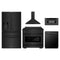 ZLINE 5-Piece Appliance Package - 36-Inch Paramount Gas Range, Wall Mount Range Hood, 36-Inch French Door Refrigerator with Water Dispenser, Dishwasher, and 30-Inch Microwave Drawer in Black Stainless Steel