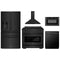 ZLINE 5-Piece Appliance Package - 36-Inch Paramount Gas Range, Wall Mount Range Hood, 36-Inch French Door Refrigerator with Water Dispenser, Dishwasher, and 30-Inch Microwave Drawer in Black Stainless Steel