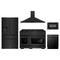 ZLINE 5-Piece Appliance Package - 48-Inch Paramount Gas Range, Wall Mount Range Hood, 36-Inch French Door Refrigerator with Water Dispenser, Dishwasher, and 24-Inch Microwave Drawer in Black Stainless Steel