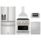 ZLINE 5-Piece Appliance Package - 30-Inch Paramount Autograph Gas Range, Wall Mount Range Hood, 36-Inch French Door Refrigerator with Water Dispenser, Dishwasher, and 30-Inch Microwave Drawer in Stainless Steel with Gold Accents