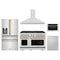 ZLINE 5-Piece Appliance Package - 48-Inch Paramount Autograph Gas Range, Wall Mount Range Hood, 36-Inch French Door Refrigerator with Water Dispenser, Dishwasher, and 24-Inch Microwave Drawer in Stainless Steel with Gold Accents