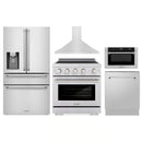 ZLINE 5-Piece Appliance Package - 30-Inch Paramount Induction Range, Wall Mount Range Hood, 36-Inch French Door Refrigerator with Water Dispenser, Dishwasher, and 30-Inch Microwave Drawer in Stainless Steel