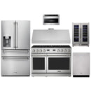 Thor Kitchen A-Series 6-Piece Appliance Package - 48-Inch Gas Range, Under Cabinet Range Hood, Refrigerator with Water Dispenser, Dishwasher, Microwave, and Wine Cooler in Stainless Steel