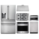 Thor Kitchen 6-Piece Pro Appliance Package - 36-Inch Gas Cooktop, Electric Wall Oven, Under Cabinet Hood, Refrigerator with Water Dispenser, Dishwasher & Microwave Drawer in Stainless Steel