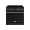 Thor Kitchen 36-Inch Electric Range with 5 Burners, 6.0 cu. ft. Convection Oven in Black with Bronze Trim (ARE36B-BRZ)