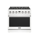Thor Kitchen 3-Piece Appliance Package - 36-Inch Natural Gas Range, 36-Inch Refrigerator, & 24-Inch Dishwasher in White