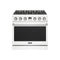 Thor Kitchen 36-Inch Natural Gas Range with 6 Burners, 6.0 cu. ft. Convection Oven in White (ARG36W)