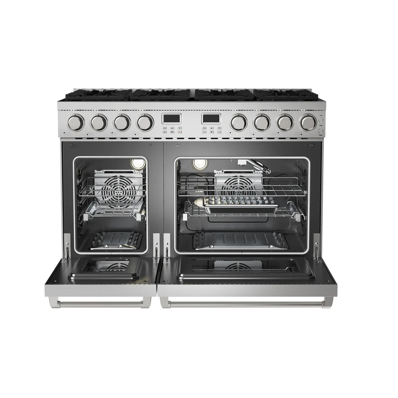 Thor Kitchen A-Series 2-Piece Appliance Package - 48-Inch Gas Range and Under Cabinet Range Hood in Stainless Steel
