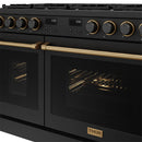 Thor Kitchen 48-Inch Contemporary Propane Gas Range with 7.6 Cu. Ft. Oven and 8 Cooktop Burners in Black with Bronze Accents (ARG48BLP-BRZ)