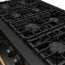 Thor Kitchen 48-Inch Contemporary Natural Gas Range with 7.6 Cu. Ft. Oven and 8 Cooktop Burners in Black with Bronze Accents (ARG48B-BRZ)