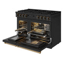 Thor Kitchen 48-Inch Contemporary Propane Gas Range with 7.6 Cu. Ft. Oven and 8 Cooktop Burners in Black with Bronze Accents (ARG48BLP-BRZ)