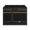Thor Kitchen 48-Inch Contemporary Natural Gas Range with 7.6 Cu. Ft. Oven and 8 Cooktop Burners in Black with Bronze Accents (ARG48B-BRZ)