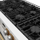 Thor Kitchen 48-Inch Contemporary Propane Gas Range with 7.6 Cu. Ft. Oven and 8 Cooktop Burners in White with Bronze Accents (ARG48WLP-BRZ)