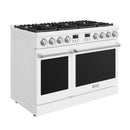Thor Kitchen 48-Inch Contemporary Natural Gas Range with 7.6 Cu. Ft. Oven and 8 Cooktop Burners in White (ARG48W)