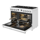 Thor Kitchen 48-Inch Contemporary Natural Gas Range with 7.6 Cu. Ft. Oven and 8 Cooktop Burners in White (ARG48W)