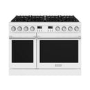 Thor Kitchen 48-Inch Contemporary Natural Gas Range with 7.6 Cu. Ft. Oven and 8 Cooktop Burners in White (ARG48W)