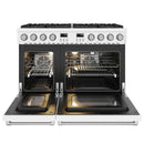 Thor Kitchen 48-Inch Contemporary Natural Gas Range with 7.6 Cu. Ft. Oven and 8 Cooktop Burners in White (ARG48W)