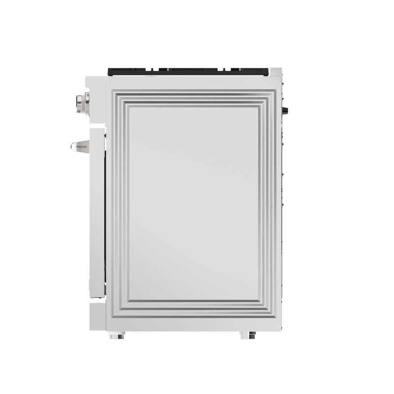 Thor Kitchen A-Series 5-Piece Appliance Package - 48-Inch Gas Range, Pro-Style Wall Mount Range Hood, Refrigerator, Dishwasher, and Microwave in Stainless Steel